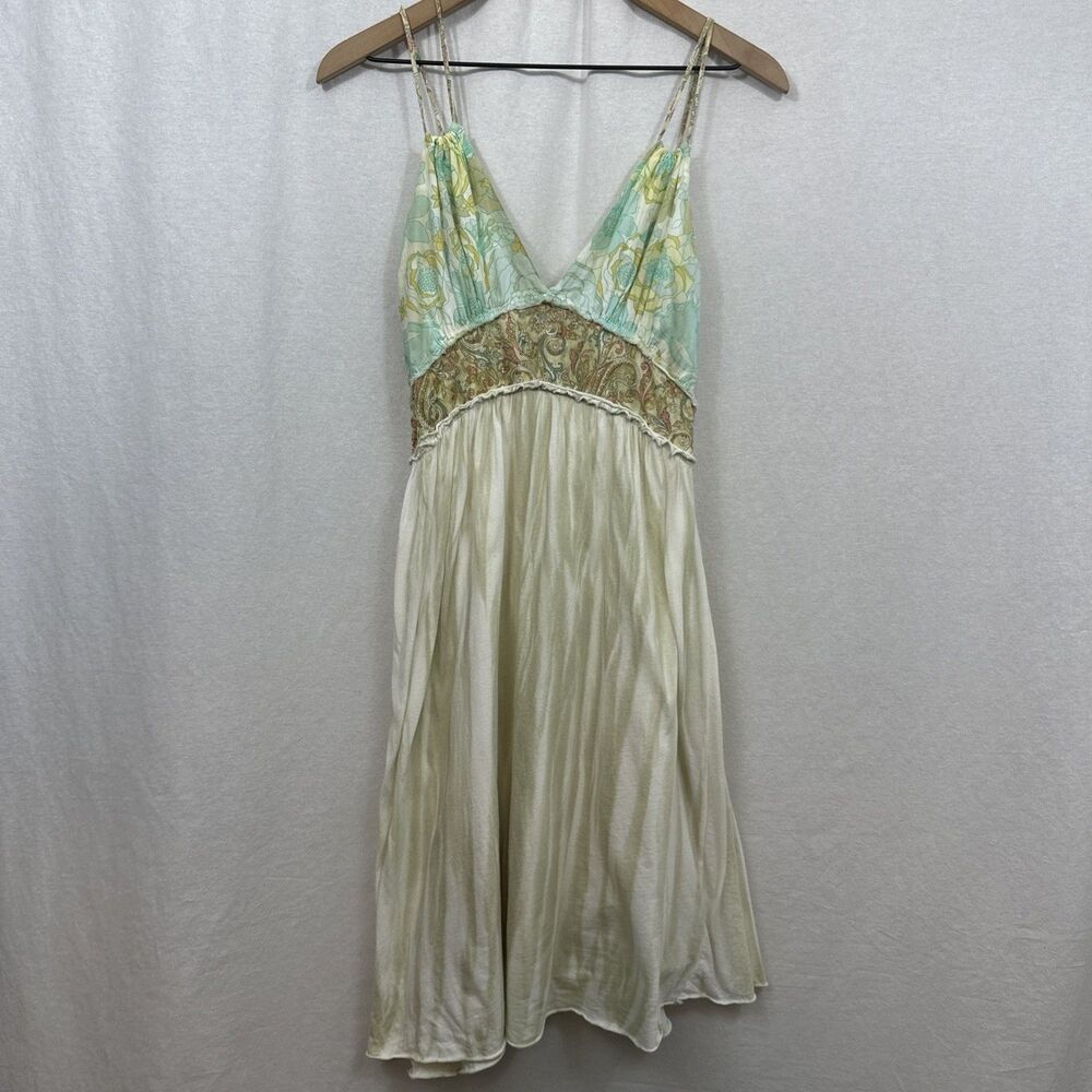 Language Los Angeles Babydoll Boho Festival Artsy Mini Dress Womens Sz S Y2K